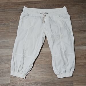 White Cropped Pants with Drawstring